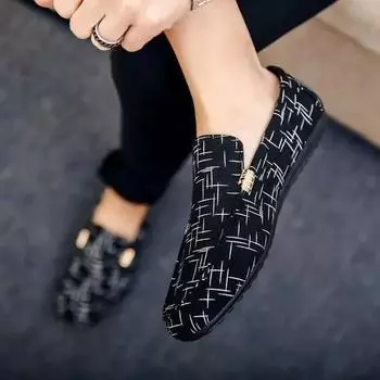 Мужская повседневная обувь на плоской подошве с принтом, элегантная обувь, мужская кожаная обувь для взрослых, классическая, оригинальная, новая, в стиле ретро, PU 38