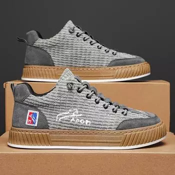 Мужская повседневная обувь на плоской подошве в стиле ретро, повседневная обувь на мягкой подошве на плоской подошве 44 чёрный