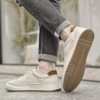 Мужская повседневная обувь на шнуровке, модные, модные, из натуральной кожи, на шнуровке, оксфорды, мужские кроссовки на плоской подошве, мужская обувь для активного отдыха 38 чёрный