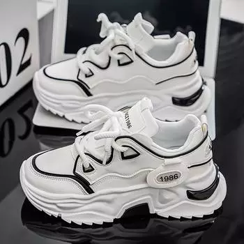 Мужская повседневная обувь на толстой подошве со шнуровкой, спортивная обувь для улицы, удобная сетчатая обувь 2025 года, модная обувь для ходьбы для мужчин 39