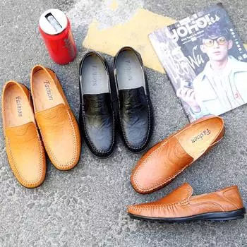 Мужская повседневная обувь на весну/осень, кожаная повседневная кожаная обувь, мужские большие размеры, британские мужские туфли 38 чёрный