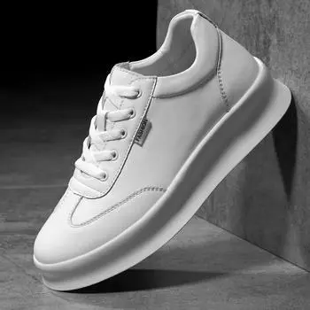 Мужская повседневная обувь на высоком каблуке из натуральной кожи, мужские кроссовки для вождения, обувь для треккинга с толстой подошвой, модная обувь для подъема 37