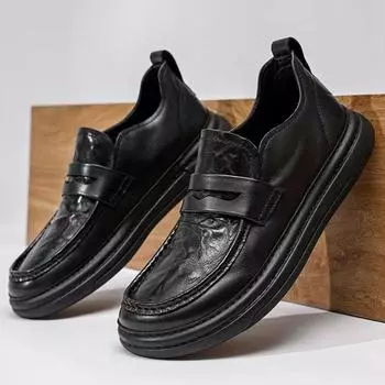 Мужская повседневная обувь, нескользящая, износостойкая, деловая обувь, мягкая и удобная, мужская обувь для вождения в ретро-британском стиле 38 коричневый