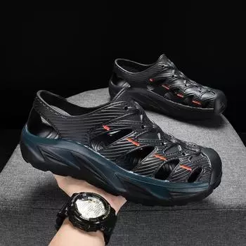 Мужская повседневная обувь, нескользящая пляжная обувь, летние мужские сандалии, легкая крутая уличная обувь, удобная дышащая повседневная обувь, мужская обувь 40