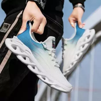 Мужская повседневная обувь, новая мода, медленный бег, спортивная, мягкая подошва, удобная, амортизирующая, дышащая, сетчатая, нескользящая, повседневная обувь 39 белый