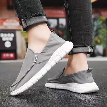 Мужская повседневная обувь, новинка 2021 года, модная дышащая обувь на плоской подошве, лоферы, прогулочная обувь 39 серый