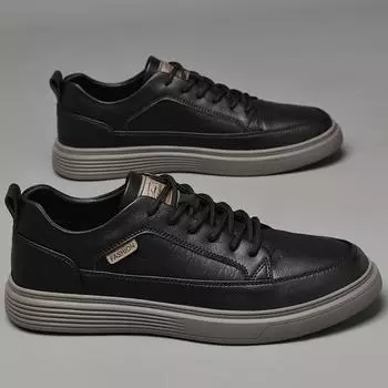 Мужская повседневная обувь, новые уличные кроссовки для скейтбординга из натуральной кожи, удобные мужские кроссовки, высококачественная обувь для тенниса и бизнеса 38 бежевый