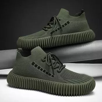 Мужская повседневная обувь, приятная для кожи, мягкая спортивная обувь, нескользящие, износостойкие кроссовки 39 чёрный