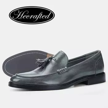 Мужская повседневная обувь, размер 39–46, весенняя мужская кожаная обувь в британском стиле 39 серый