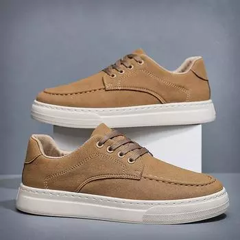 Мужская повседневная обувь Ретро настольная обувь Мужская кожаная обувь Уличная походная модная трендовая мужская обувь 39 хаки