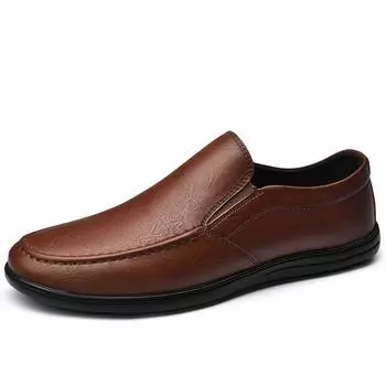 Мужская повседневная обувь, роскошные кожаные мужские мокасины, дышащие туфли для вождения, минималистичные туфли для мужчин, удобные, мягкие 38