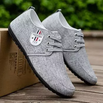 Мужская повседневная обувь, роскошные кроссовки для мужчин, тенденции 2024 года, удобная плоская парусиновая обувь для отдыха на природе, модная обувь для вождения 39 чёрный