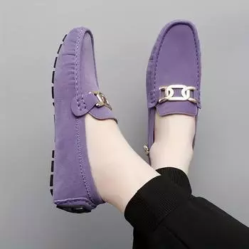 Мужская повседневная обувь, роскошные мужские замшевые мокасины, мокасины, дышащие, резиновые, нескользящие, обувь для вождения, обувь с пряжкой-кольцом 35