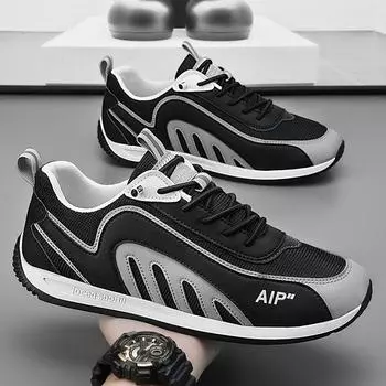 Мужская повседневная обувь, роскошные уличные теннисные кроссовки для бега, мужская обувь, тренировочные легкие повседневные кроссовки, обувь для скейтборда 42 чёрный