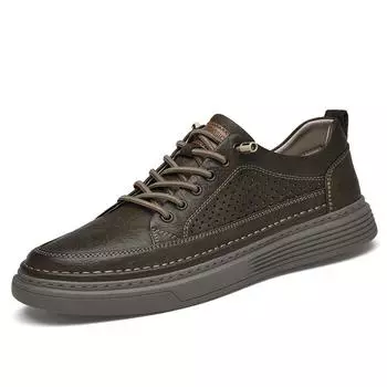 Мужская повседневная обувь ручной работы из натуральной кожи, модные кроссовки для мужчин, люксовый бренд, обувь для скейтборда и тенниса, дышащая обувь для ходьбы 38