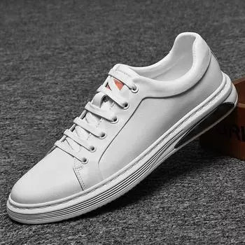 Мужская повседневная обувь ручной работы из натуральной кожи, мужская стильная обувь, удобные белые кроссовки на шнуровке, мужская обувь класса люкс 40