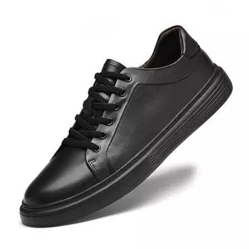 Мужская повседневная обувь ручной работы Классические мужские кроссовки на шнуровке Универсальная мужская обувь для ходьбы и скейтбординга Новая дорожная вулканизированная обувь 38 чёрный