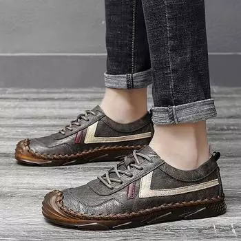 Мужская повседневная обувь ручной работы Кожаная обувь 39 чёрный