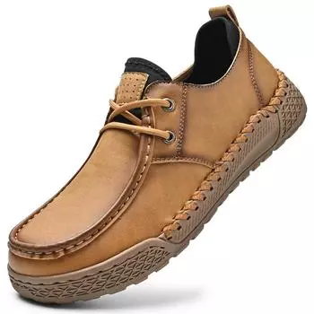 Мужская повседневная обувь ручной работы, удобные мокасины, мужская деловая обувь на плоской подошве, обувь для вождения 38 коричневый
