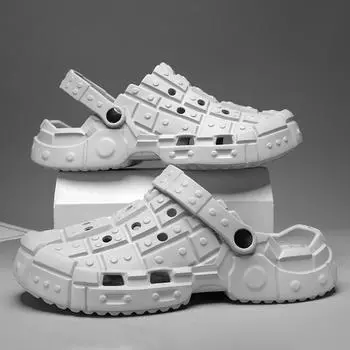 Мужская повседневная обувь с дырочками больших размеров, легкая, дышащая и удобная мужская обувь для отдыха на пляже 40