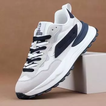 Мужская повседневная обувь с дышащей сеткой. Мужские кроссовки на толстой подошве. Мужские кроссовки. Студенческая дорожная обувь. Модные мужские туфли в стиле кантри. 38