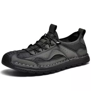 Мужская повседневная обувь с дышащей сеткой, мужские лоферы, удобная обувь для вождения, мокасины, мужская обувь на плоской подошве 38 серый