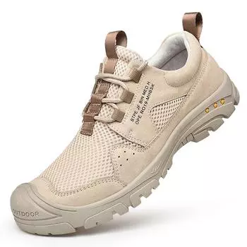 Мужская повседневная обувь с дышащей сеткой, удобные уличные мокасины, мужская обувь на плоской подошве 38 хаки