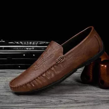 Мужская повседневная обувь с рисунком под крокодила, стильные мужские мокасины ручной работы из натуральной кожи, удобные туфли для отдыха на природе 38