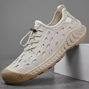 Мужская повседневная обувь с сетчатыми отверстиями ручной работы 39 чёрный