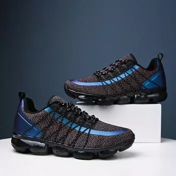 Мужская повседневная обувь с сеткой, обувь на шнуровке, легкие удобные дышащие кроссовки, повседневная обувь со светоотражающими полосками, Sapato Masculino 38 белый