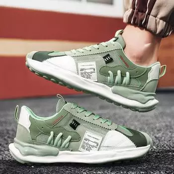 Мужская повседневная обувь с тонким поясом Four Seasons Trend, универсальная студенческая спортивная обувь, кроссовки для бега на открытом воздухе 39 зелёный