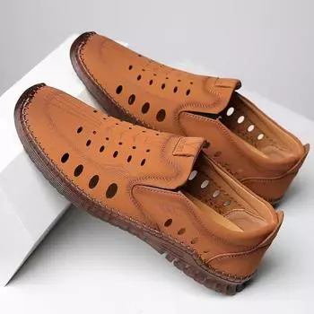 Мужская повседневная обувь с выемками, мужская обувь, дышащая обувь, повседневная мужская обувь для папы 39 чёрный