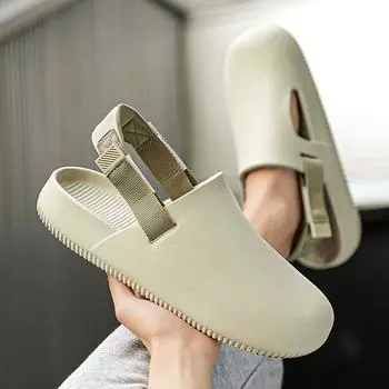 Мужская повседневная обувь с закрытым носком, сандалии на толстой подошве из ЭВА, уличная пляжная обувь 39 белый