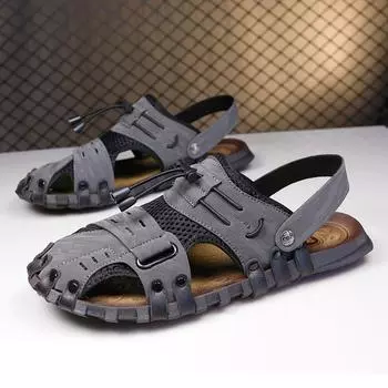 Мужская повседневная обувь. Сандалии на плоской подошве. Мужская обувь. Мягкая и удобная нескользящая износостойкая модная рабочая одежда для дома и улицы. 38