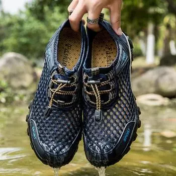 Мужская повседневная обувь сетчатые дышащие кроссовки для мужчин обувь для ходьбы по бездорожью обувь для скалолазания обувь для ходьбы по бездорожью обувь для тенниса Homem 39 чёрный