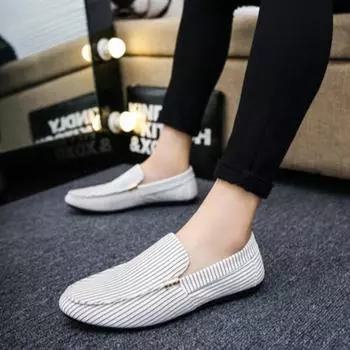 Мужская повседневная обувь Slip-on Light Stripe Common Высококачественная мужская кожаная обувь Модная элегантная обувь для взрослых Бесплатная доставка в рамках акции 38