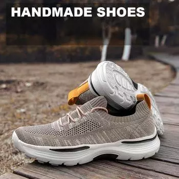 Мужская повседневная обувь, удобные кроссовки, сетчатая обувь, летние дышащие мужские лоферы, мужские прогулочные туфли без шнуровки 39 чёрный