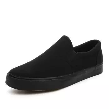 Мужская повседневная обувь Высококачественная мужская обувь One Pedal All Black Canvas Shoes Повседневные комплекты мужской дышащей тканевой обуви gvf 39