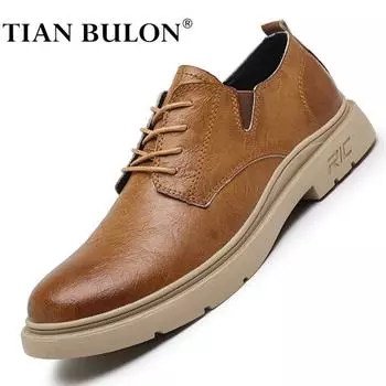 Мужская повседневная обувь в британском стиле из кожи, модная обувь для отдыха, мужские мокасины на платформе, мужские туфли для вождения на шнуровке Zapatos Hombre 41