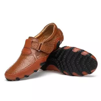 Мужская повседневная обувь в британском стиле, лоферы, мужская обувь из натуральной кожи, мокасины, кожаная обувь, мужская обувь для вождения 38 чёрный