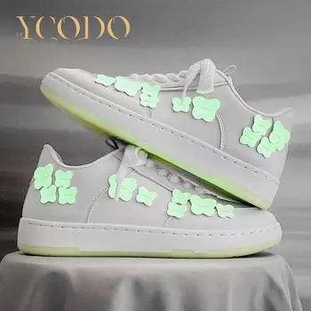 Мужская повседневная обувь, весенне-осенняя дышащая светящаяся в темноте модная студенческая обувь 44 белый