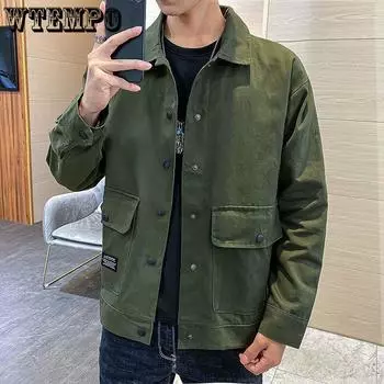 Мужская повседневная одежда Осенне-зимняя куртка Трендовая куртка для инструментов Мужская осенняя одежда XXXXL чёрный