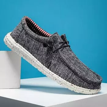 Мужская повседневная парусиновая обувь, модные мокасины, дышащие туфли без застежек на плоской подошве, мужская вулканизированная обувь, обувь для вождения, размер плюс 50, прогулочная обувь белый