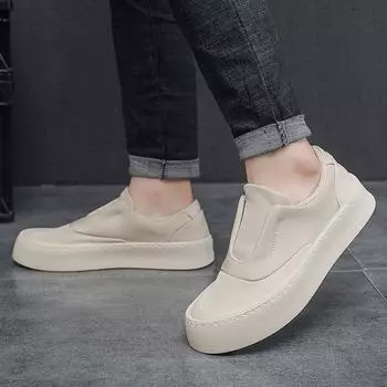 Мужская повседневная парусиновая обувь, мужские лоферы, дышащие слипоны на плоской подошве, мужская вулканизированная обувь, обувь для вождения, прогулочная обувь 39 чёрный