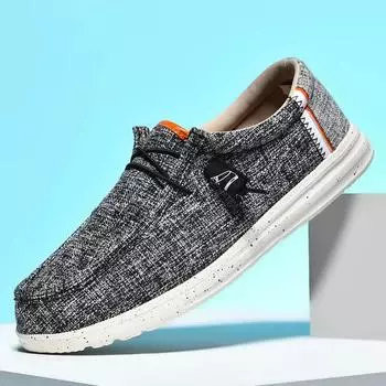 Мужская повседневная парусиновая обувь Мужские мокасины Дышащие туфли на плоской подошве Мужская вулканизированная обувь Обувь для вождения Размер плюс 48 Прогулочная обувь 40 синий