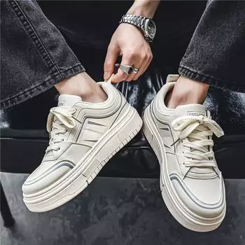 Мужская повседневная популярная обувь для скейтбординга с низким верхом, студенческая модная обувь для мальчиков, мужские удобные кроссовки с мягкой подошвой, трендовые спортивные кроссовки 39 белый