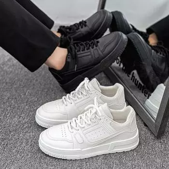 Мужская повседневная популярная обувь для скейтбординга с низким верхом, студенческая модная обувь для мальчиков, мужские удобные кроссовки с мягкой подошвой, трендовые спортивные кроссовки 39 белый