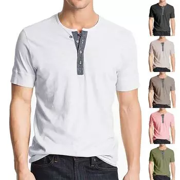 Мужская повседневная приталенная базовая модная футболка с коротким рукавом и круглым вырезом, летний топ M