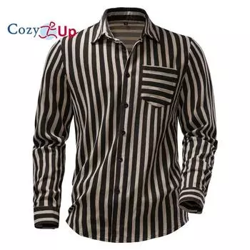 Мужская повседневная рубашка из поплина с длинными рукавами и обычным кроем Cozy Up S хаки