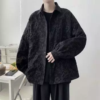 Мужская повседневная рубашка-куртка M чёрный